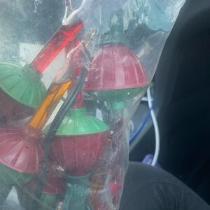 Festive Red and Green String Lights BUBBLE LIGHTS